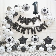 Football Balloon Black 1-9 th foil balloon Birthday decor set Party needs Decorations for Boy Soccer