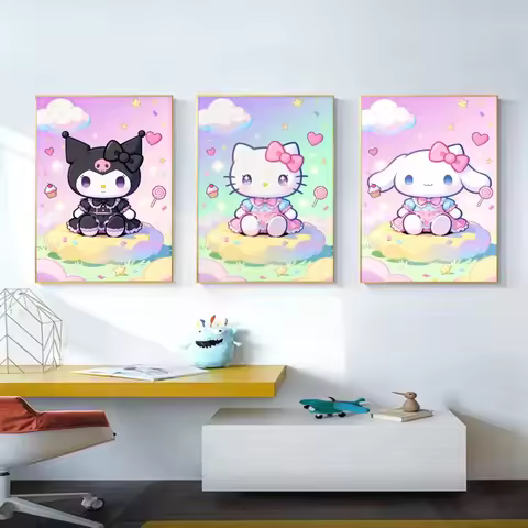 Sanrio Kuromi Hello Kitty Cinnamoroll Diamond Painting HelloKitty DIY Home Art Decoration & Handmade