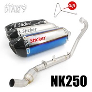For CFMoto CF NK250 NK 250 Motorcycle Exhaust Slip On Middle Front Link Tube Pipe Escape Moto Motorb