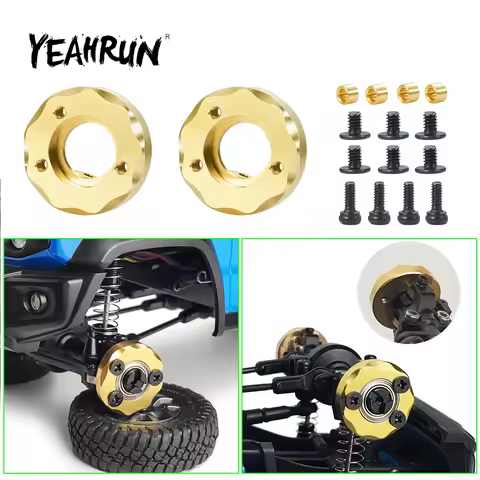 YEAHRUN 2Pcs Brass Steering Knuckles Blocks Wheel Counterweight for Kyosho Jimny 1/18 MINI-Z 4x4 Wra