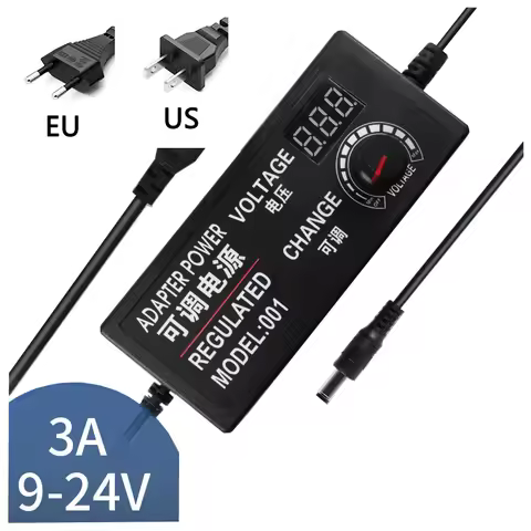Power Supply 9V-24V Volt Universal Adapter Adjustable With Display Screen Voltage Regulated Switchin