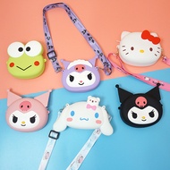dompet perempuan cute dompet perempuan dompet kecil Silicone Coin Purse Sanrio Cartoon Children Kuro