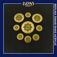 BEUS CRAFT REPLIKA DINAR EMAS ACRYLIC MAS KAHWIN | HANTARAN | IJAB QABUL | ENGRAVING | LASERCUT