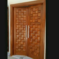 pintu kupu tarung anyaman (kayu kamper)