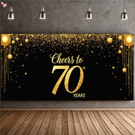 70th Birthday Decorations Banner for Men Women, Cheers To 70 Years Birthday Party Sign, 70 Years Old