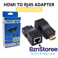 Hdmi EXTENDER 30M EXten HDMI Extension RJ45 LAN /HDMI LAN Adapter - HDMI EXTENDER by CAT 5e - CAT 6 Cable/Adapter RJ45 Female to HDMI Male - HDMI EXTENDER by LAN Cable/HDMI EXTENDER 30M Small BOX