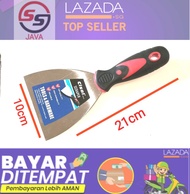 Kape Gagang Karet Scraper Kue Stainless Gagang Karet Kape Martabak telor Ukuran 4 inch