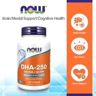 NOW Supplements, DHA-250 with 125 EPA, Molecularly Distilled, Supports Brain Health, 120 Softgels