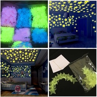 100 pcs 3D Star Wall Stickers Luminous SMD Fluorescent Wall Stickers