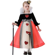 Halloween Queen of Hearts Gauze Dress Girls Princess Pettiskirt Red Queen cosplay Costume 10.9-310.9