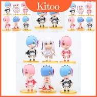 Adorable Pvc Rem Figure Set Six Cute Q Version Models From Re Zero Starting Life In Another World