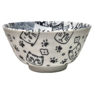 JUST HOME 日本製貓咪家族陶瓷4.8吋飯碗5入組 12 x 6.2cm  H5829-07A  1組