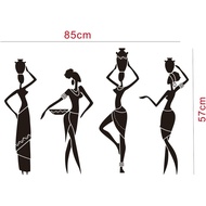 Vinyl Art Home African Women Wall Decal Africa Girl Tribal Group Home Decoration Removable Wall Stic