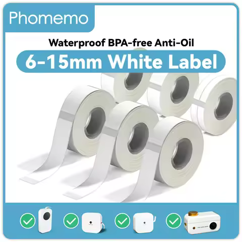 White Label Tape for Phomemo Q30 Printer Paper 3 rolls Label Sticker Paper Roll for Phomemo Labeller