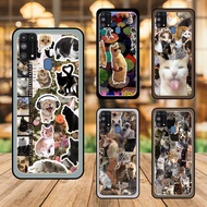 Samsung M31 phone case with black border Cat Meme Cute