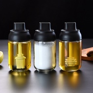 Transparent Kitchen Supplies Glass Spice Jar For Salt Sugar Pepper Powder With Spoon Plastic Seasoni