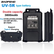 Singapore stock! Original BAOFENG Extended UV-5R Battery 7.4V 3800mAh Li-ion Battery BL-5L USB-C cha