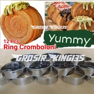 12 Pcs Cromboloni round breadRing / burgerRing stainless steel cutterRing Cake Bakery Mold 5/s6/7/8/
