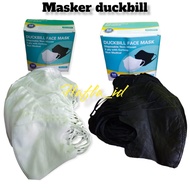 Masker Duckbill Isi 50 Pcs 1 Box Masker kesehatann Pilihan Warna Hitam - Putih / Masker Duckbill Garis Hidung