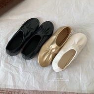 TT Pleated Ballet Shoes Women's Shoes Genuine Leather Flat Shoes Pedal Shoes Classy Shoes Peas Shoes