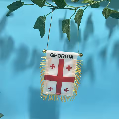 Georgia Car Window Flag 8*12cm Polyester Double Side Printed Georgia Hanging Pennant Flags Georgia M