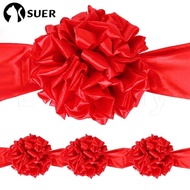 SUERHD 1Pcs Red Cloth Hydrangea, Celebrate Decoration Market Ceremony Recognition Big Flower Ball, Durable Start Business Chinese Wedding Car Delivery Ribbon-cutting Red Satin