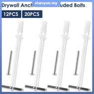 12/20Pcs Drywall Anchor and Bolt Kit Heavy Duty Hollow Drywall Anchor Set 1/4inch-20 Steel Wall Anch