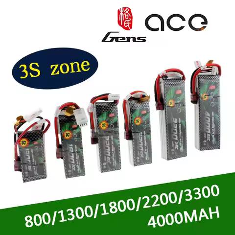 Gens ACE 2S Lipo 3S Battery 7.4V 11.1V 800mAh 1300mAh 1800mAh 2200mAh 3300mAh 4000mAh 5300mAh with T