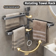 Rotatable Multi-Rod Towel Rack Towel Bar Storage Rack Bathroom Towel Holder Bathroom Storage Rack To
