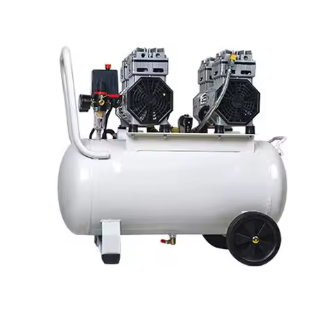 Hot sales1PC Small Oil-free Silent Air Compressor 50L Double Intake Dental Laboratory Mobile Air Com