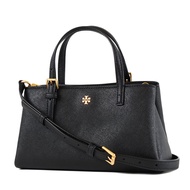 TORY BURCH EMERSON Scratch-Resistant Cross Pattern Portable/Crossbody Two-Use Bag-Black