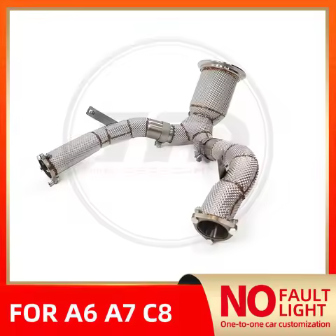 HMD Exhaust pipe Exact Fit SS304 Downpipe for Audi A6 A7 C8 3.0T Version With Heat Shield Increased 