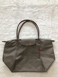 100% Authentic Longchamp Le Pliage Club Women Bags  Shoulder Bags Large Long Handle 70Th Anniversary Embroidery Folding Nylon Tote Bag Gift bag  Shopping Bag L1899619P18-Brown