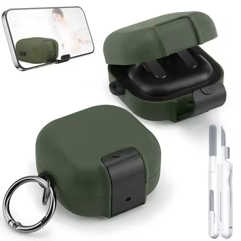 Lock Case For Samsung Galaxy Buds 4/Buds 4 Pro Phone Stand Design Shockproof Cover with Cleaner Kit 