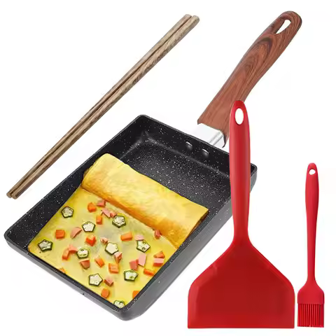 Tamagoyaki Omelet Pan Non-Stick Frying Pot Induction Gas Stove Universal Japanese Egg Pancake Frying