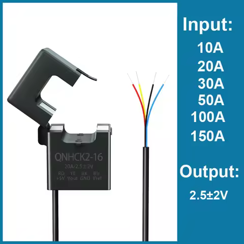 2.5V 2V Clamp Current Sensor Split Core CT Transformer 10A 20A 30A 50A 100A QNHCK2-16 Hall Effect Cu
