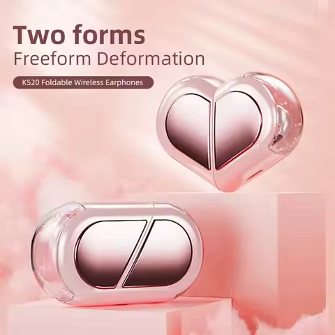 K520 Rotatable Love Heart Charging Box Wireless Earbuds Low Latency Gaming Headphones