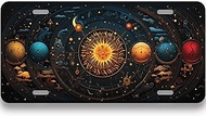 Mystic Astrological Sun and Moon License Plate - 6 x 12 Inch - Universal Fit - Rust-Proof - Car, Truck, SUV - Premium Aluminum Vanity License Plate - Made in USA - LP098