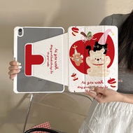 เคสiPadหมุน 360° Gen10 Gen11 Air7 ที่ใส่ปากกา ลูกแมวแอปเปิ้ลแบร์ เคส iPad Air6 Gen9 Air5/4 Air6/7 13