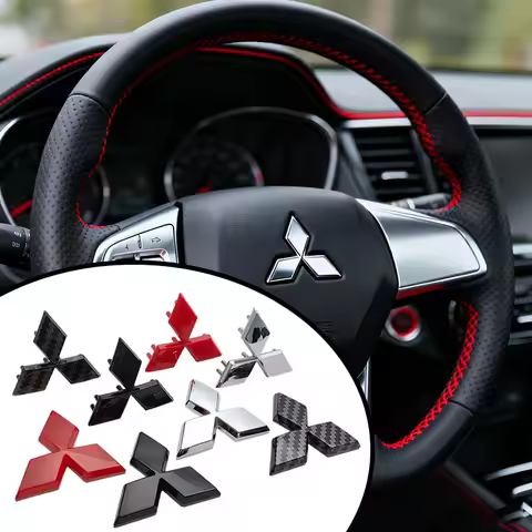 ABS Car Steering Wheel Center Emblem Overlay Cover for Mitsubishi Logo Lancer Pajero ASX Eclipse Cro