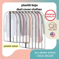 QB dust cover clothes plastik baju cloth cover plastik baju gantung garment bag sarung baju rak baju almari baju shirt
