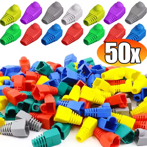 1/50Pcs RJ45 Ethernet Cable Connector Boots Cover CAT5 CAT5E CAT6 CAT6E Ethernet Network Lan Cable P