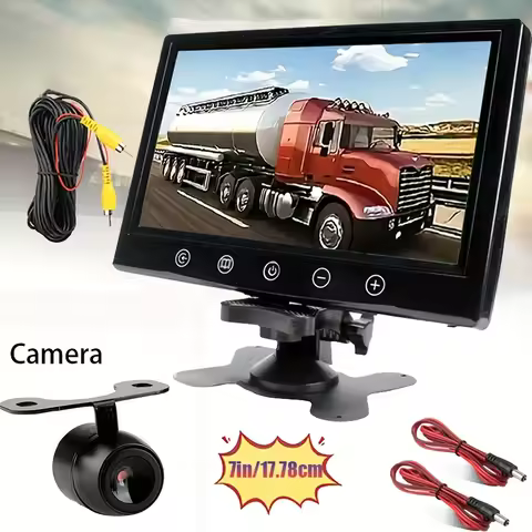 17.78cm New Touch Button Monitor +Car Rear View Camera Kit, for Trailers- Universal Fit for Truck, P