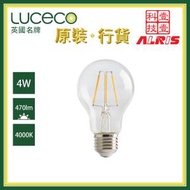 LUCeCO - 4W LED A60 E27 4000K自然光復古仿鎢絲大螺頭電燈泡 黃光或自然光或超白光電燈泡 護眼不閃頻不含水銀燈膽長壽命環保省電電燈泡 LA27N4F47