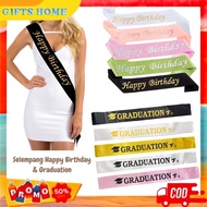 Happy Birthday Sash Satin Sash Birthday Party Supplies Sash Graduation Sash