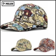 MELEN Cute Bear Baseball Cap, Bear Print Cotton -Teens Caps, Colorful Little Bear Print Cartoon Duck
