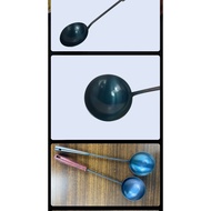 Traditional handmade iron egg tart spoon, egg tart spoon with wooden handle, non-stick egg tart make