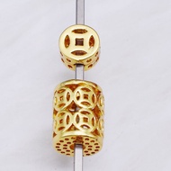 Pure Copper Hollow Coin Bracelet Spacer Beads Copper Coin Barrel Beads diy Jewelry Accessories Ancie