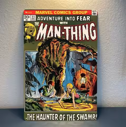 The Man Thing No.11 Retro Comic Book Metal Poster Tin Sign - Plate