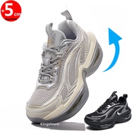 Leather Shoes Unisex Sports Elevator Lift Chunky Shoes Height Increase 5CM